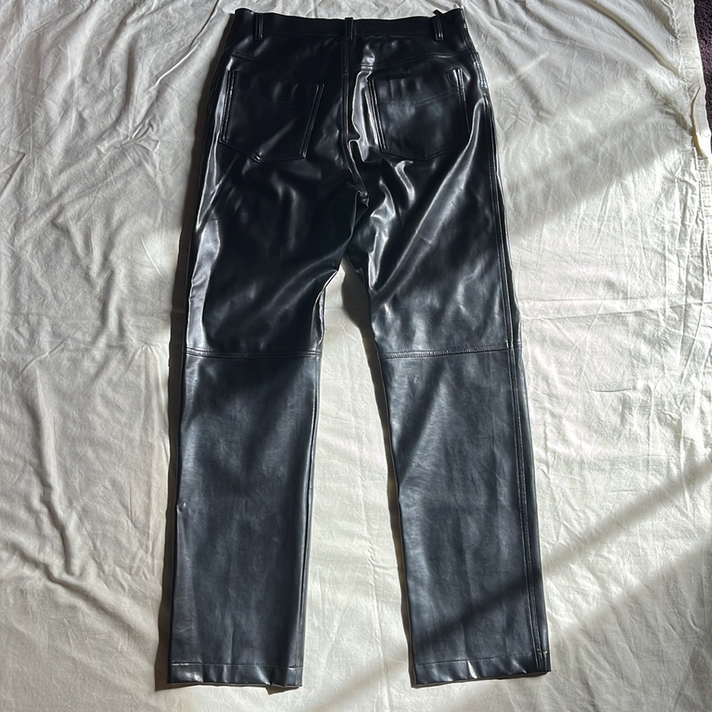 Vintage 90s Positano Charles Lapson  Faux Leather Pants Black Women's 30 - Picture 4 of 14